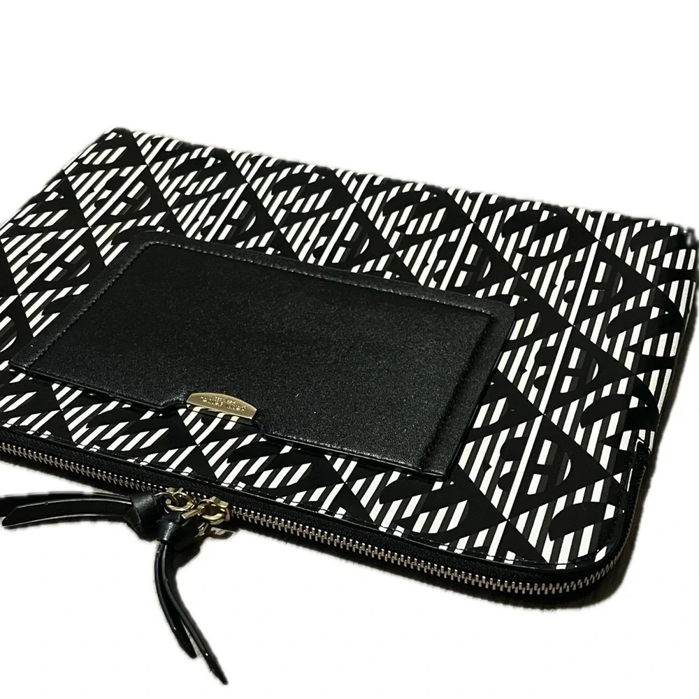 HENRI BENDEL laptop case New York Double Zipper, Saffiano Leather